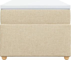 vidaXL Κρεβάτι Boxspring με Στρώμα Κρεμ 90x190 εκ.Υφασμάτινο