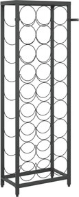 vidaXL Ραφιέρα Κρασιών 27 Μπουκ. Μαύρη 34x18x100εκ Σφυρήλατο Σίδερο