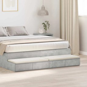 vidaXL Συρτάρια Κρεβατιού Γκρι Σκυρόδεμα 150x36,5x16,5 εκ. Επεξεργασμένο Ξύλο