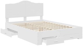 vidaXL Σκελετός Κρεβατιού Λευκό 140 x 190 cm Επεξεργασμένο ξύλο