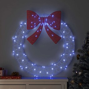 vidaXL Στεφάνι με 80 LED Μπλε 92 x 92 x 9,5 εκ Ακρυλικό
