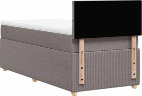 vidaXL Κρεβάτι Boxspring με Στρώμα Taupe 90x190 εκ.Υφασμάτινο