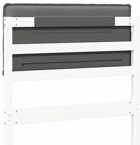 vidaXL Ταπετσαρισμένο κεφαλάρι Λευκό και Ανοιχτό Γκρι 80 cm