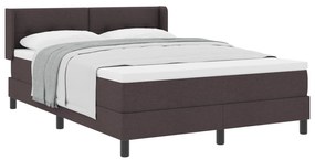 vidaXL Κρεβάτι με ελατήρια Σκούρο Καφέ 140 x 190 cm Ύφασμα και αφρός