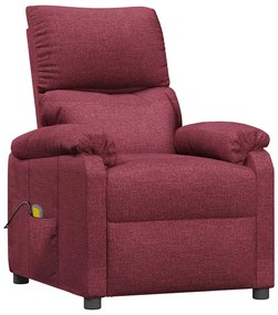 vidaXL Πολυθρόνα Μασάζ Μπορντό Υφασμάτινη