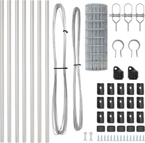 vidaXL Τεντώτο με στήριγμα Ασημί 0,4 x 10 μ Χάλυβας και PVC