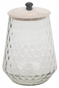 SCHERA ΔΟΧΕΙΟ ΑΠΟΘΗΚΕΥΣΗΣ ΜΕ ΚΑΠΑΚΙ ΓΥΑΛΙ ΞΥΛΟ WHITE WASHED D18xH26cm - 023730