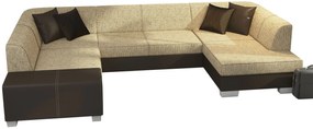 Γωνιακός καναπές Cuba-Δεξιά-Καφέ - Μπεζ