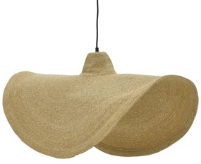 Φωτιστικό οροφής Acfen I Inart ψάθα σε φυσική απόχρωση Φ90x80εκ