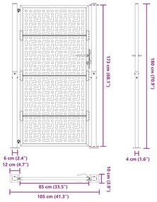 ΠΥΛΗ ΚΗΠΟΥ ΜΑΥΡΗ 105X180 CM ΑΤΣΑΛΙΝΟΣ ΣΤΑΥΡΟΣ ΣΧΕΔΙΑΣΜΟΥ 4101002