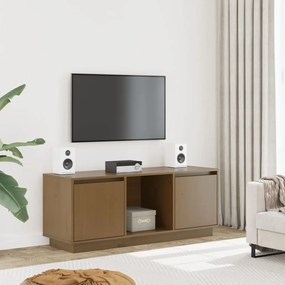 vidaXL Έπιπλο Τηλεόρασης Καφέ Μελί 110,5x35x44εκ από Μασίφ Ξύλο Πεύκου
