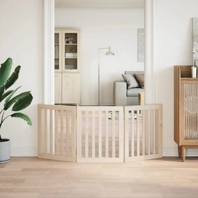 vidaXL Πόρτα Σκύλου Πτυσσόμενη 3 Πάνελ 150 εκ. από Ξύλο Λεύκας