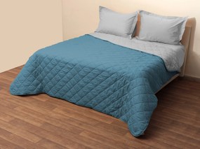 Κουβερτώριο Δίχρωμο Μονό 160x240 Microfiber Γκρι/Πετρόλ Viopros
