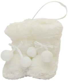 Χριστουγεννιάτικο Στολίδι Άσπρα Μποτάκια 9cm 5618