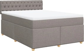 vidaXL Κρεβάτι Boxspring με Στρώμα Taupe 140x200 εκ. Υφασμάτινο
