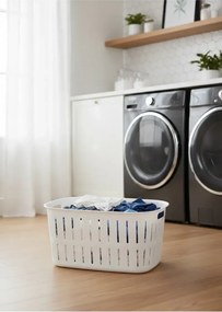 Stewehome Εργονομικό καλάθι ρούχων με ευέλικτη και ανθεκτική κατασκευή Λευκό 55x35 cm