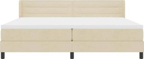 vidaXL Κρεβάτι με ελατήρια με στρώμα Κρεμ 200 x 200 cm ύφασμα