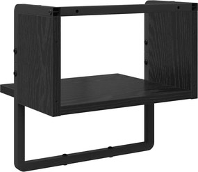 vidaXL Ράφι Τοίχου Μαύρη Οξυά 30 x 25 x 30 cm Επεξεργασμένο ξύλο