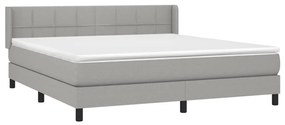 vidaXL Κρεβάτι Boxspring με Στρώμα Αν. Πράσινο 160x200εκ Υφασμάτινο