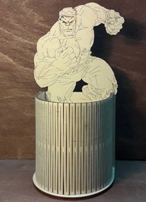 Intra απο ξύλο plywood 3mm-4mm πάχος - Μολυβοθήκη Hulk Διοργανωτής γραφείου δώρου Hulk Δίασταση 30x30 cm Intraeaxys-6o3yxvp7