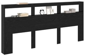 vidaXL Κεφαλάρι Μαύρη Οξυά 220 x 17 x 102 cm Επεξεργασμένο ξύλο