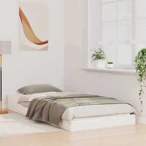 vidaXL Σκελετός Κρεβατιού Λευκό 90 x 210 cm Μασίφ ξύλο πεύκου
