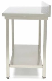 Stainless Steel Table - 160 x 70cm - Adjustable Height - with Backsplash