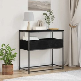 vidaXL Κονσόλα Μαύρη Δρυς 75x40x75 εκ Επεξεργασμένο Ξύλο και Ατσάλι