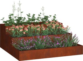 vidaXL Γλάστρα Κήπου Σκ rusty 90 x 90 x 35 εκ