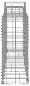 Συρματοκιβώτια Τοξωτά 2 τεμ. 300x50x120/140 εκ. Γαλβαν. Ατσάλι - Ασήμι