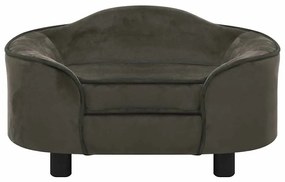 vidaXL Καναπές - Κρεβάτι Σκύλου Σκούρο Γκρι 67 x 47 x 36 εκ. Βελουτέ