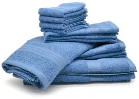 Σετ με 10 Πετσέτες από 100% Βαμβάκι Χρώματος Γαλάζιο Bassetti QAD-SA-B2