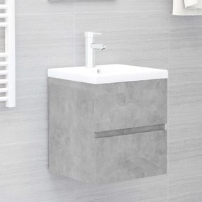 vidaXL Ντουλάπι Νιπτήρα Γκρι Σκυροδ. 41x38,5x45 εκ. Επεξεργασμένο Ξύλο