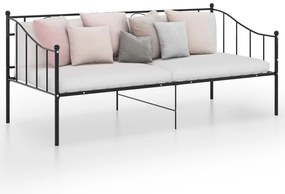vidaXL Πλαίσιο για Καναπέ - Κρεβάτι Μαύρο 90 x 200 εκ. Μεταλλικό