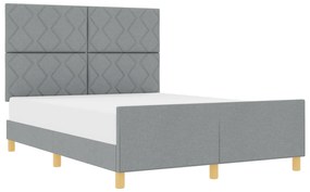 vidaXL Κρεβάτι Γκρι Ανοιχτό 140x200 εκ. Υφάσματος