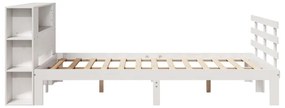 vidaXL Κρεβάτι Βιβλιοθήκη Χωρίς Στρώμα 140x200 εκ Μασίφ Ξύλο Πεύκο