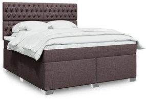 ΚΡΕΒΑΤΙ BOXSPRING ΜΕ ΣΤΡΩΜΑ ΣΚΟΥΡΟ ΚΑΦΕ 180X200 ΕΚ ΥΦΑΣΜΑΤΙΝΟ 3292877