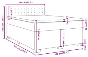 Κρεβάτι Boxspring με Στρώμα Λευκό 140x190εκ.από Συνθετικό Δέρμα - Λευκό