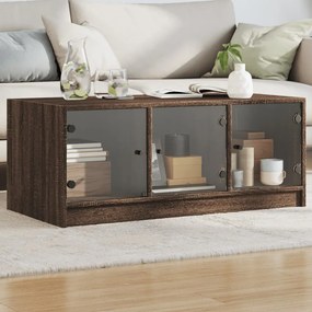 vidaXL Coffee Table Brown Oak Medium Engineered wood, Glass