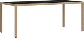 vidaXL Σετ Εξωτερικής Τραπέζης 7 pcs Μπεζ και Κρέμ 190 x 90 x 75 cm