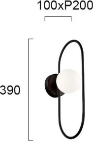Απλίκα Τοίχου Viokef Fancy Black 4208900