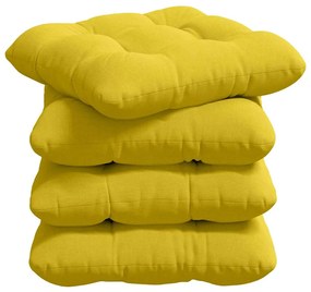 vidaXL Μαξιλάρια καθισμάτων 4 pcs Απαλό Κίτρινο 40 x 40 x 12 εκ.