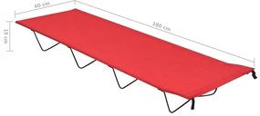 vidaXL Κρεβάτια Κάμπινγκ 2τεμ Κόκκινα 180x60x19εκ Ύφασ. Oxford/Ατσάλι