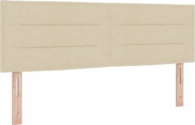 vidaXL LED Κρεβάτι με βάθρο με κεφαλάρι Κρεμ 140 x 200 cm ύφασμα
