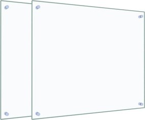 vidaXL Πλάτες Κουζίνας 2 τεμ. Διαφανής 70 x 60 εκ. από Ψημένο Γυαλί