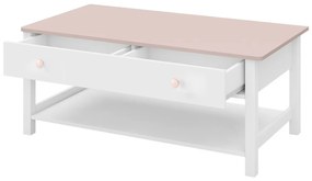 Τραπεζάκι σαλονιού Fresno B116, Ανοιχτό ροζ, Άσπρο, 47x42x110cm, 31 kg, Πλαστικοποιημένη μοριοσανίδα, Γωνιακό | Epipla1.gr