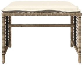 vidaXL Σετ Καναπέ Κήπου 4 τεμ. Μπεζ Συνθ. Ρατάν Γυαλί με Μαξιλάρια