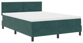 vidaXL Κρεβάτι με ελατήρια Σκούρο πράσινο 140 x 190 cm Βελούδο