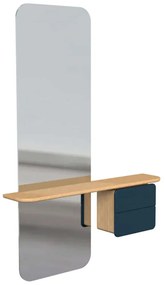 Καθρέπτης Τοίχου One More Look 5620C5620-4 78x15x118cm Oak-Petrol Umage Steel,Wood