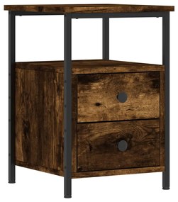 vidaXL Κομοδίνο Καπνιστή Δρυς 34 x 35,5 x 50 εκ. Επεξεργασμένο Ξύλο